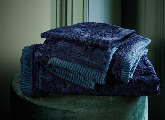 PIP Studio handdoek Tile de Pip dark blue - 55x100 cm