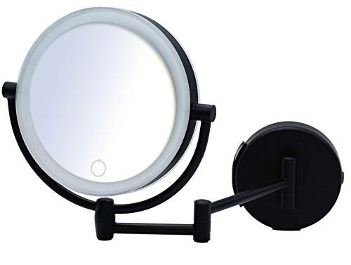 Ridder Shuri Make-upspiegel - Zwart - ø 23,5 x 27,5 cm - Met Touch-dimmer & 5x Vergroting
