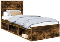 vidaXL Bedframe Gerookt eiken 75 x 190 cm