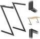 Pieds de table - Pieds en métal en forme de Z - Set de 2 - Style industriel - Pour table/bureau - 53 x 79 cm - Noir
