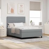 Prolenta Maison Exclusive - Lit boxspring avec matelas et éclairage LED, gris clair, 140 x 200 cm, tissu