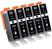 Canon 5-pack cartouches d'encre 550XL pour Canon Pixma MG7150, MG7550 et autres modèles.