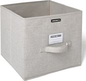 Opberger Stoffen doos Linette Ordinett 28.5x28.5x28.5cm grijsbruin