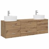 vidaXL Badkamerkastenset 3 stuks Artisanaal eiken 161.5 x 44.5 x 82 cm