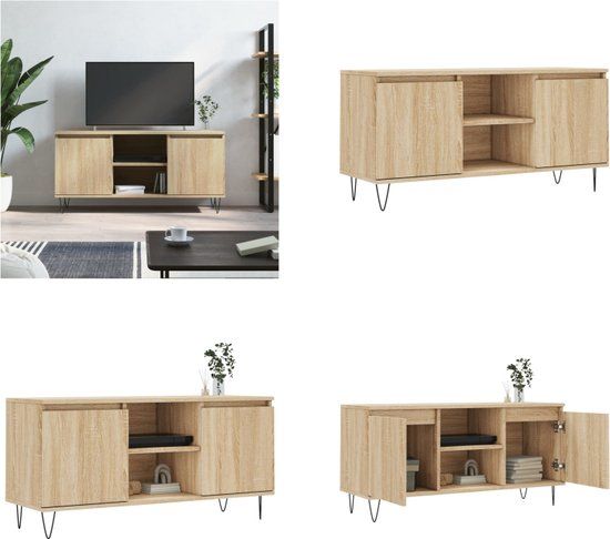 vidaXL Tv-meubel 104x35x50 cm bewerkt hout sonoma eikenkleurig