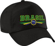 Bellatio Decorations Brazilie / Brasil landen supporters petje - zwart - volwassenen - Baseballcap