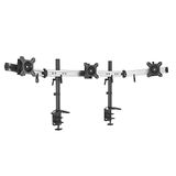 HFTEK MP230C-N 3-voudige Monitor TV Desk Mount Tafelbeugel houder voor schermen van 15 tot 27 inch - VESA 75/100