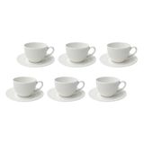 LA PORCELLANA BIANCA - Real 6-delige koffieset met schotel 100 cc, New Bone China