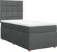 vidaXL Boxspringbed met matras, donkergrijs, 90x190 cm, gestoffeerd