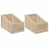 vidaXL Boîte de disques vinyles 2 pcs Chêne Sonoma 18 x 32 x 18 cm Bois traité
