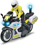 Dickie Toys Politie motorfiets - speelgoed motorfiets met politieagentenfiguur, voor kinderen vanaf 3 jaar, met blauw licht en sirene, vrijloop, 17 cm lang