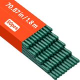 VEVOR Plantensteun, 50 Stuks, ⌀11x1800mm, Kunststof Gecoate Metalen Tomatenstokken