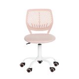 FurnitureR Eetkamerdraaistoel, 1 x keukenstoel, gestoffeerde stoel, draaistoel, comfortabele stoel met wielen, rugleuning, armloze stoel voor eetkamer, woonkamer, Morandi Pink