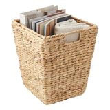 Relaxdays Prullenbak Waterhyacint Vierkant HxBxD: 30x25x25 cm voor Kantoor en Woonkamer, Natuur