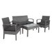 Casaria® Polyrattan Tuinset - Incl. Kussens Weerbestendig - Grijs
