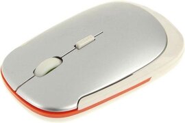 Draadloze Muis 2.0: Ultra Dun - USB aansluiting - Makkelijk meenemen - Ergonomisch design muis - Computer muis - Wit - Oranje -  Muis draadloos - Draadloos