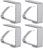 Hi Haushalt International Tafelkleed klemmen - 12x stuks - RVS metaal - zilver