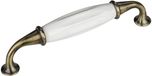SOTECH 2 x Meubelgreep JOHANNA Boorgatafstand 128 mm Antiek-messing-wit Porseleingreep