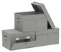 Omgoods - Boîtes de rangement avec poignée, 3 pièces, 13 x 23 x 20 cm, Gris