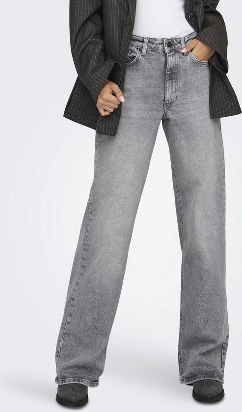 ONLY ONLJUICY HW Wide Leg Jeans Women Medium Grey Denim - W30/L34