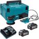 Makita BO 003 CGU201 accu-excentrische schuurmachine 40 V max. 125 mm 3,0 mm slaglengte borstelloos + 2x accu 4,0 Ah + oplader + Makpac