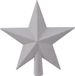 Decoris Kerst Piek plastic ster glitter l4 en h19 cm wit