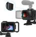 MOJOGEAR GoPro frame - behuizing geschikt voor GoPro Hero 9,10,11,12 en 13 - 2 Cold Shoe Mounts - Kunststof - Zwart