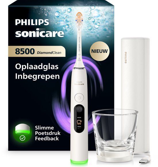 Philips Sonicare DiamondClean 8500 Elektrische Tandenborstel - Wit - HX8513/11
