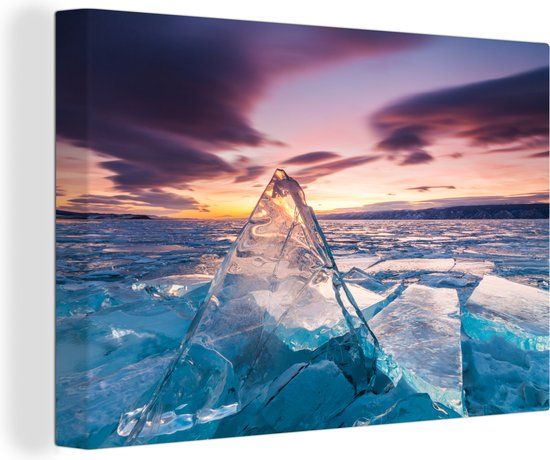 OneMillionCanvasses Canvas schilderij 140x90 cm - Eiland Olchon in het Baikalmeer - Modern - Muurdecoratie