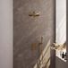 Brauer Gold Edition Thermostatische Regendoucheset Inbouw - Hoofddouche 30 cm - Rechte Wandarm - 3 Weg - Handdouche Staaf - Doucheslang - Wandaansluitbocht - Geborsteld Goud