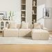 Banc de compression modulaire, revêtement en chenille, mousse 30D, facile à déplacer, dessous antidérapant (beige clair)