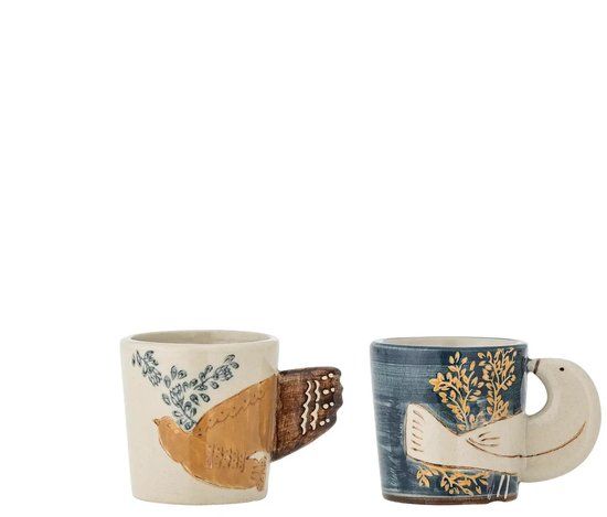Bloomingville Espressomok blauw Hezha 55ml - set van 2
