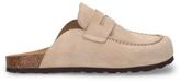 Manfield - Dames - Beige suède clogs - Maat 40