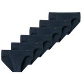 SCHIESSER Slip Set van 6 Donkerblauw Effen Katoen/Elastaan Mannen L