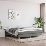 vidaXL Boxspring bed stof donkergrijs 180x200 cm
