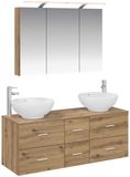 vidaXL Badkamermeubelset 4 st Artisanaal eiken Bewerkt hout en glas