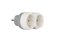 Adapter Zenitech Adapter 2 stopcontacten (stopcontacten) dubbel stopcontact met aarding 16 A, wit