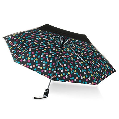 Totes Canopy Print Auto Open & Close Umbrella - Raindrops
