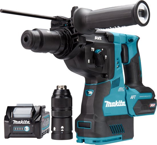 Makita HR004GM202 40V Li-Ion accu SDS-Plus combihamer set (2x 4,0Ah) incl. stofafzuigsysteem in Mbox - 2,9J - koolborstelloos