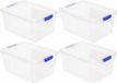 PLASTICFORTE Boîte de rangement avec couvercle - 5x - 4 litres - transparent - plastique