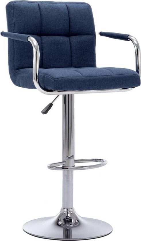 vidaXL Barstoel stof blauw