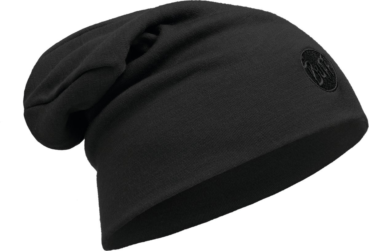 Buff Â Merino Wool Thermal Hat Muts One size Solid Black