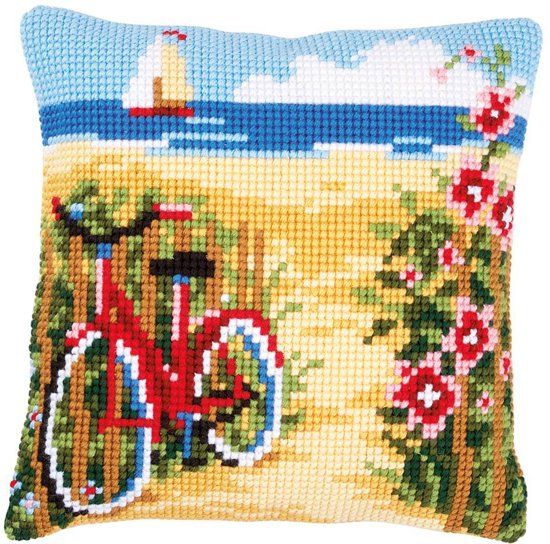 Vervaco Kussen Fiets aan het strand - 5413480696734