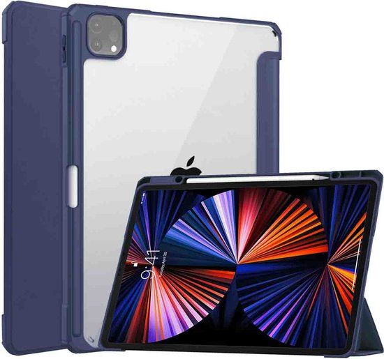 iMoshion Trifold Hardcase Bookcase for iPad Pro 12.9" (2021/2020/2018/2022) - Dark Blue