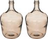 Atmosphera Bloemenvaas Bologna - 2x - Fles model - Smoke lichtgrijs glas - H30 x D18 cm
