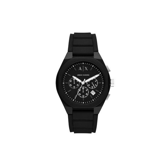 Armani Exchange AX4161 Heren Horloge - Zwart - 44mm - Siliconen Band - 2024 Model