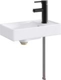 vidaXL - Lavabo - avec - robinet - et - bonde - Noir mat
