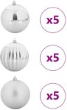 vidaXL Set de boules de Noël XL 15 pièces Argent Ø 10 cm Plastique