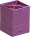 RHODIA 318910C - Pennenbakje Violet - 8 x 8 x 11 cm - Oranje Zadelstiksel - Buitenkant in Imitatieleer - Home Office Rhodiarama Collectie - Bureauorganisatie en Stijlvolle Opberging