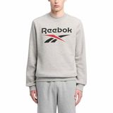Reebok Identity Big Logo Medium Grey Heather/vector Red Hoodie - Men's - Size M